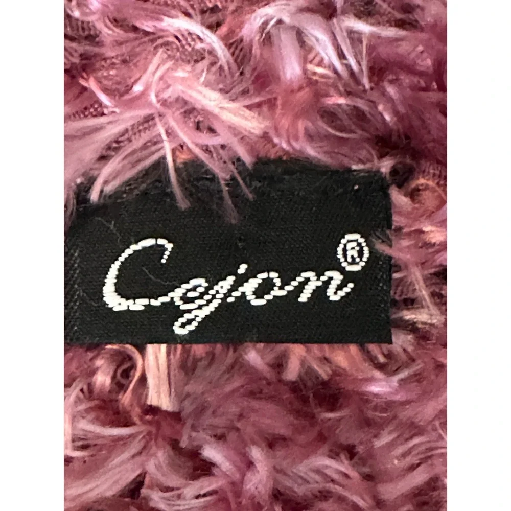 Cejon Women's Rectangular Textured Fuzzy Winter‎ Fashion Scarf One Size Purple